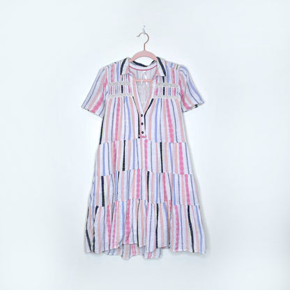 by anthropologie georgina tiered boho shirt dress - size MP