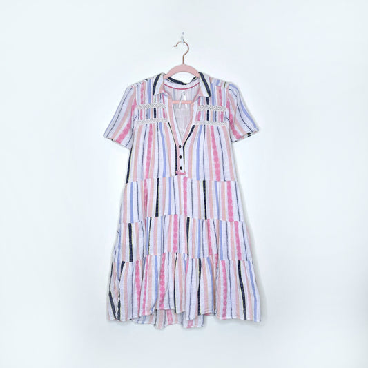 by anthropologie georgina tiered boho shirt dress - size MP