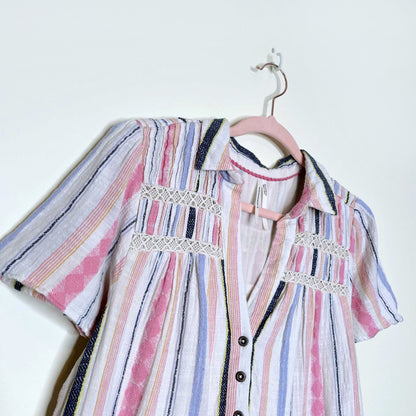 by anthropologie georgina tiered boho shirt dress - size MP