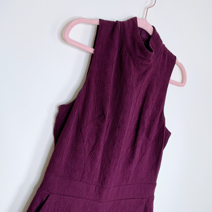 eva franco charley textured stretch knit high neck jumpsuit - size xs