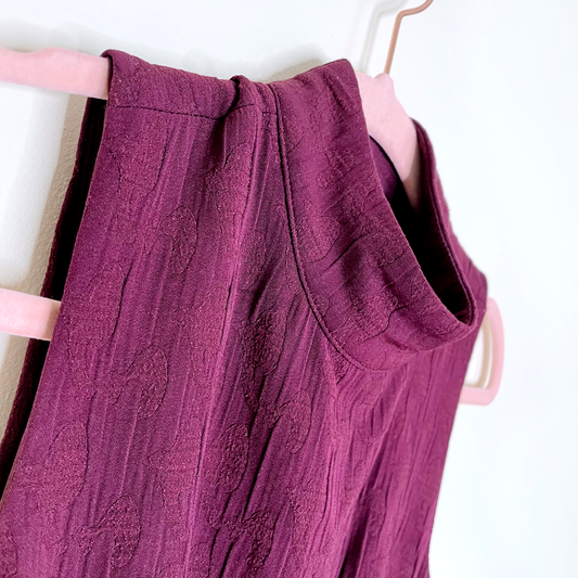 eva franco charley textured stretch knit high neck jumpsuit - size xs