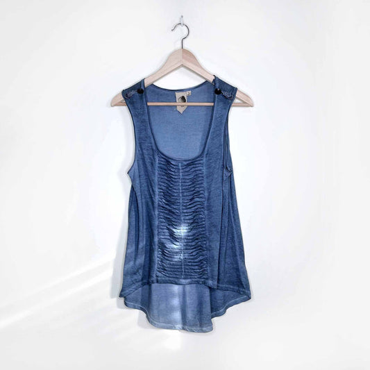 anthropologie black sheep militia inspired hi lo tank - size small