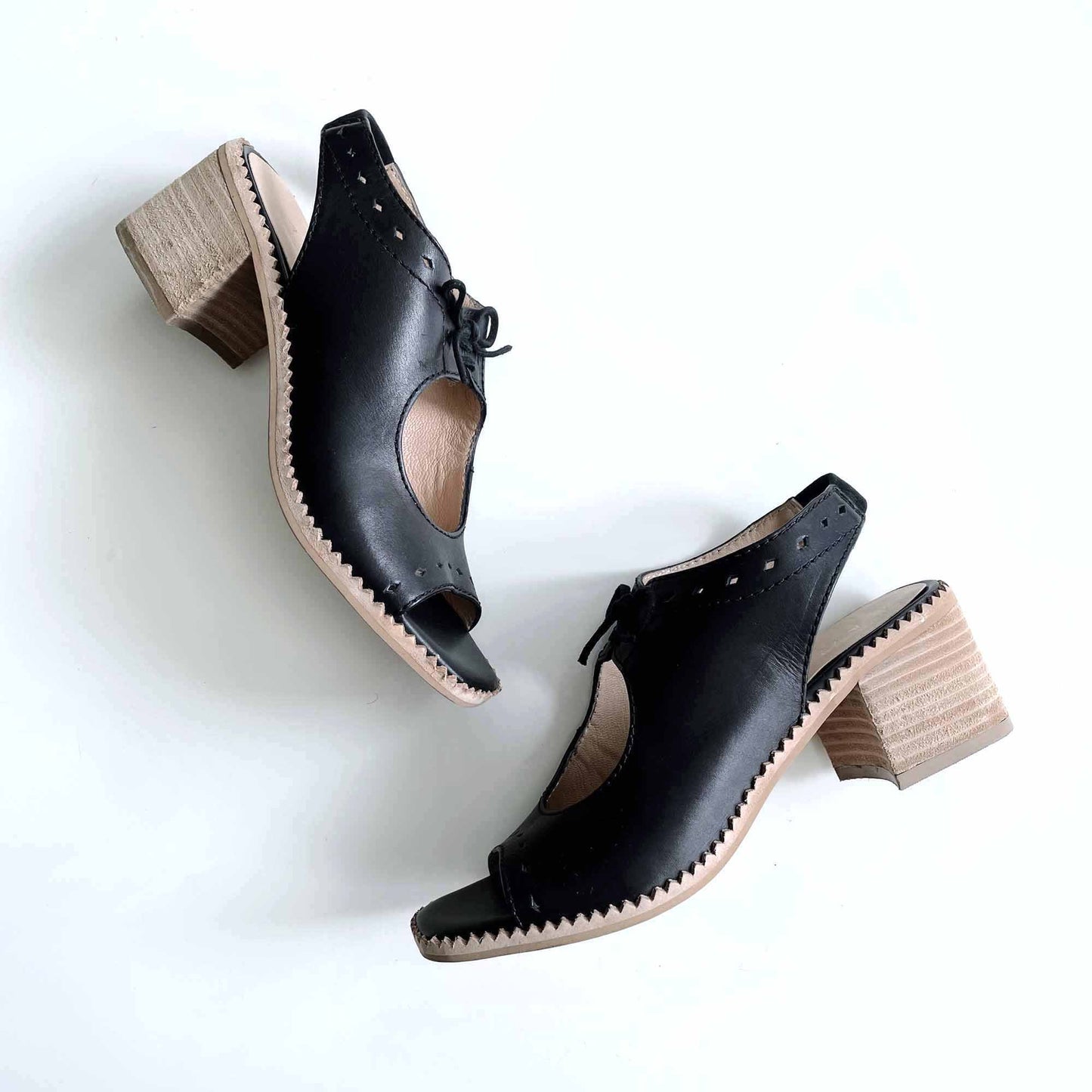 by anthropologie clara lace up open toe heeled sandals - size 36