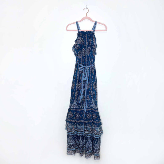 by anthropologie sasha ruffled boho maxi dress - size xs