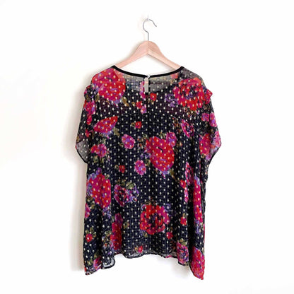 by anthropologie rose chiffon gold dot blouse - size 26W