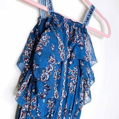 by anthropologie sasha ruffled boho maxi dress - size xs