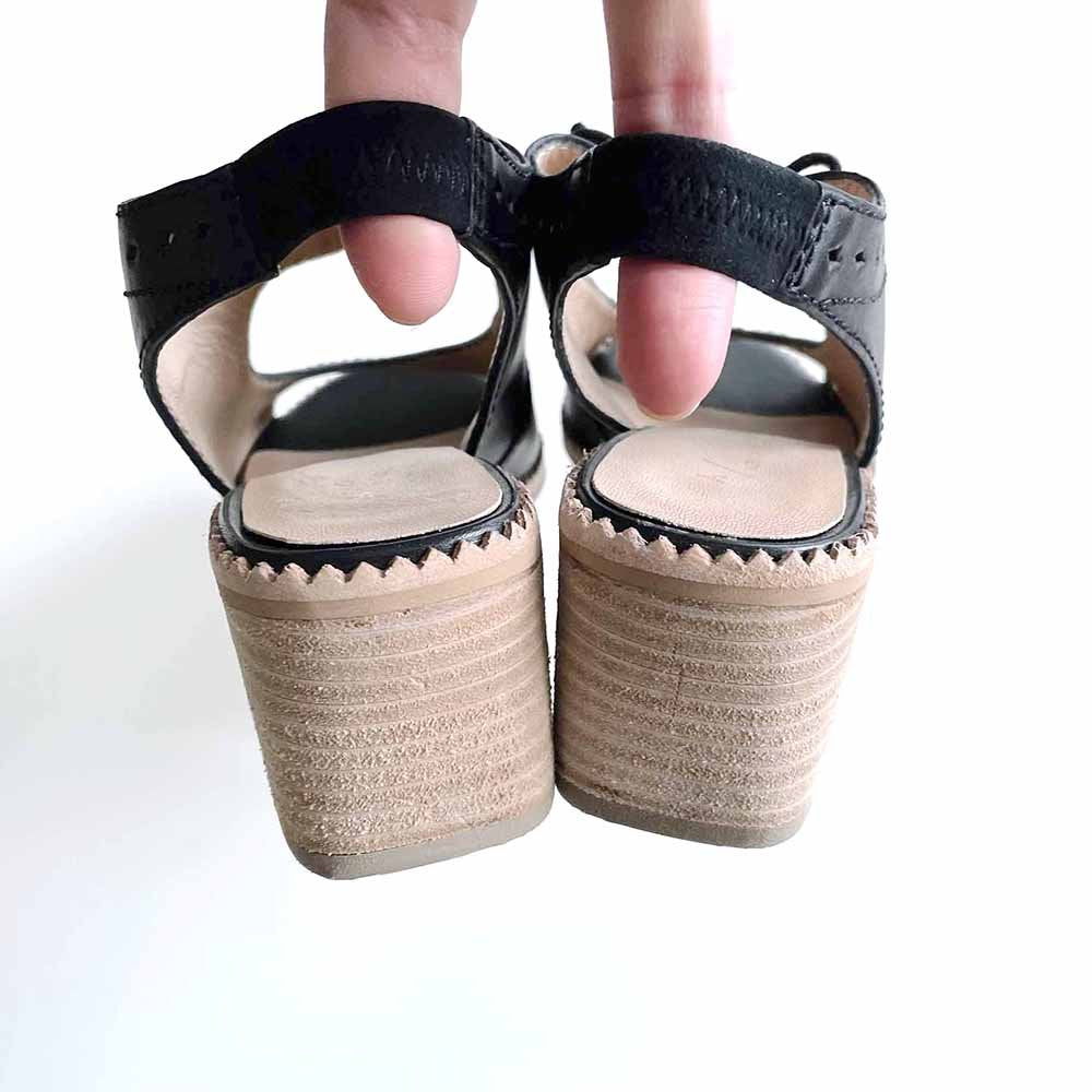 by anthropologie clara lace up open toe heeled sandals - size 36