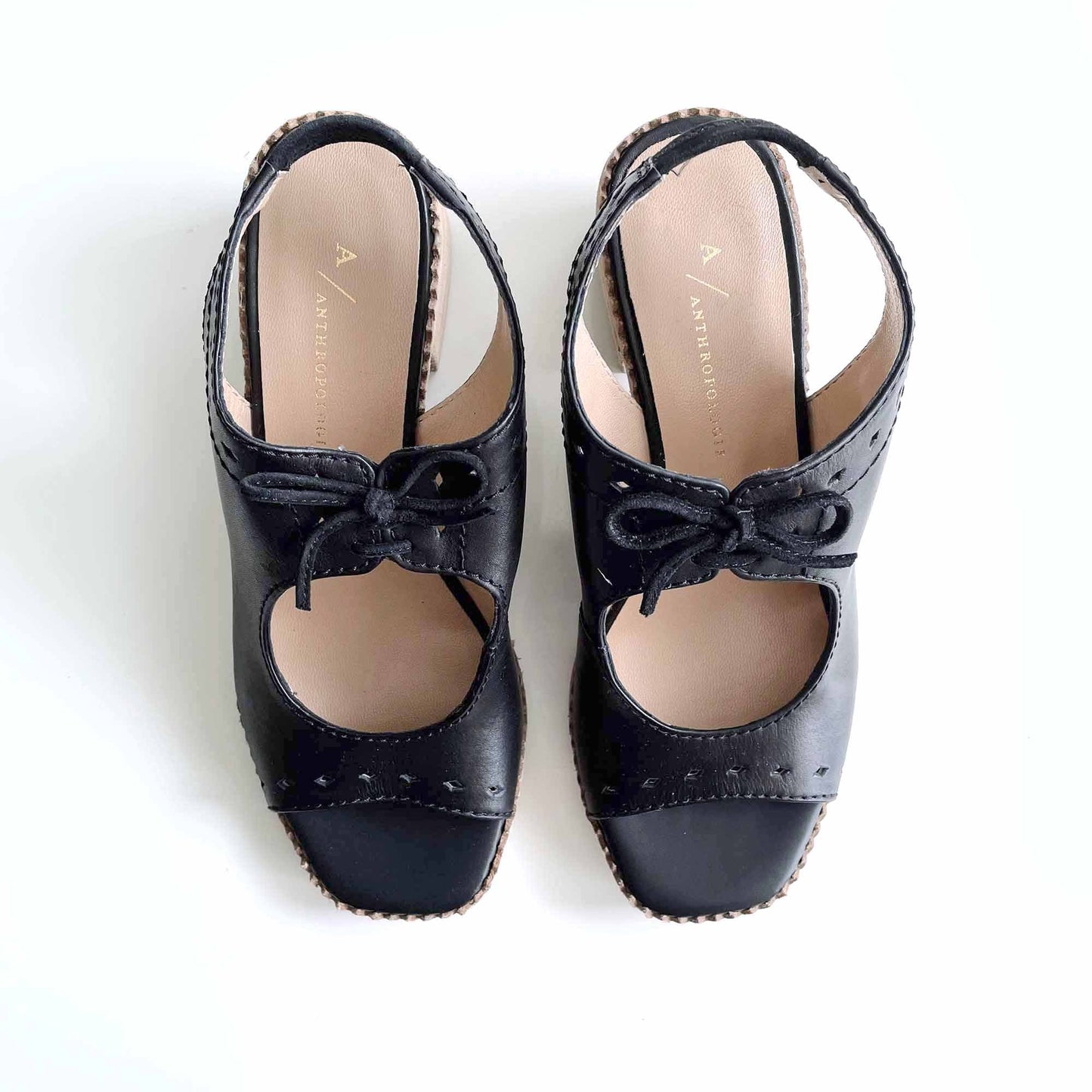 by anthropologie clara lace up open toe heeled sandals - size 36
