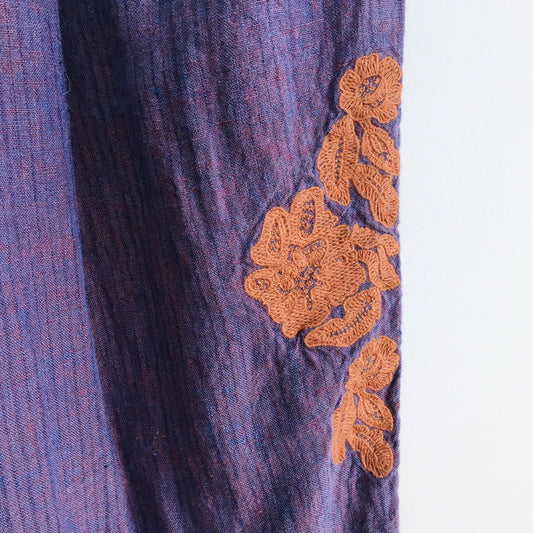 anthropologie embroidered linen pants - size xs