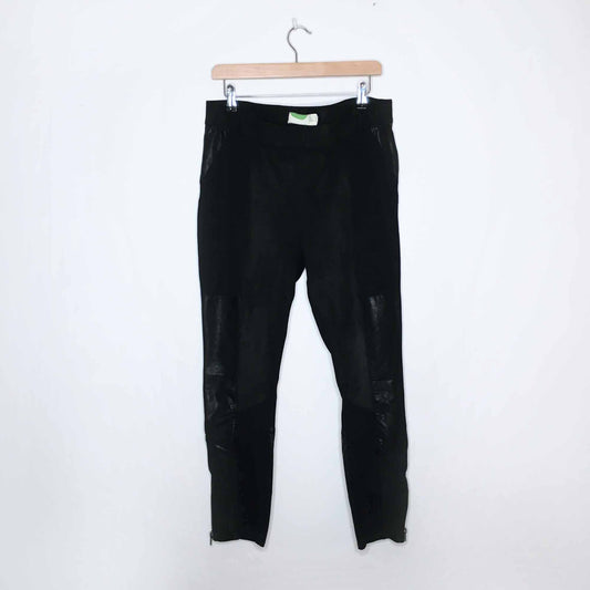Anthropologie vegan leather high-rise ponte leggings - size 32