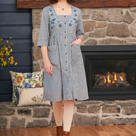 april cornell tanya gingham plaid dress - size small