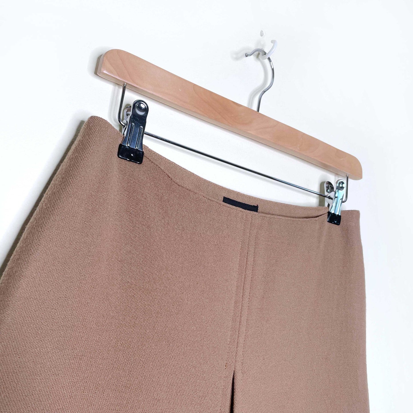 a.p.c. paris high waisted camel wool box pleat skirt - size 36