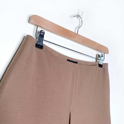 a.p.c. paris high waisted camel wool box pleat skirt - size 36