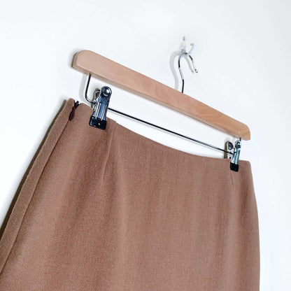 a.p.c. paris high waisted camel wool box pleat skirt - size 36