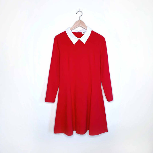 Aphratti red a-line dress with peter pan collar - size Large