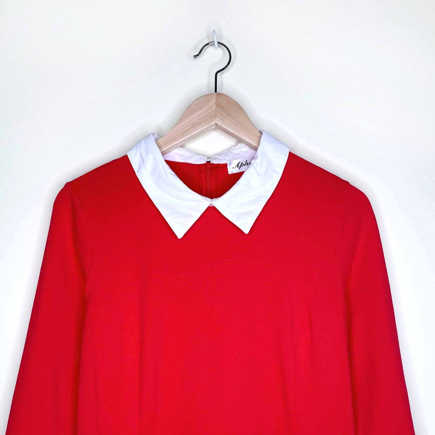 Aphratti red a-line dress with peter pan collar - size Large