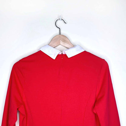 Aphratti red a-line dress with peter pan collar - size Large