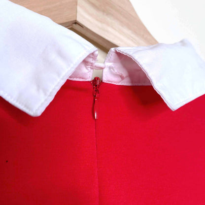 Aphratti red a-line dress with peter pan collar - size Large