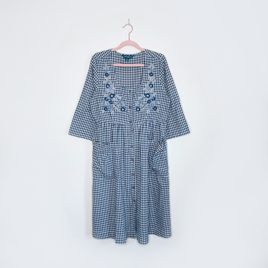april cornell tanya gingham plaid dress - size small