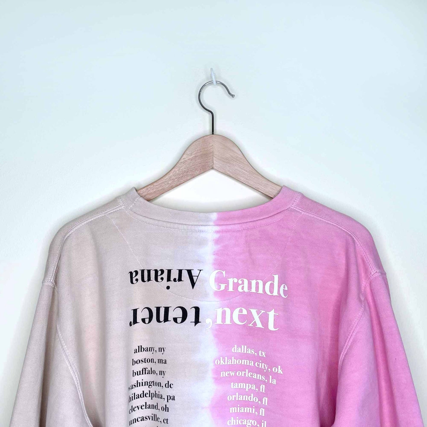 ariana grande sweet thank you tie dye tour sweatshirt - size large/xl