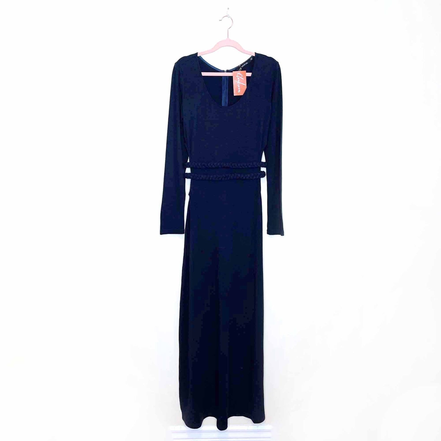 nwt ark & co long sleeve knit maxi dress with cutout sides - size large