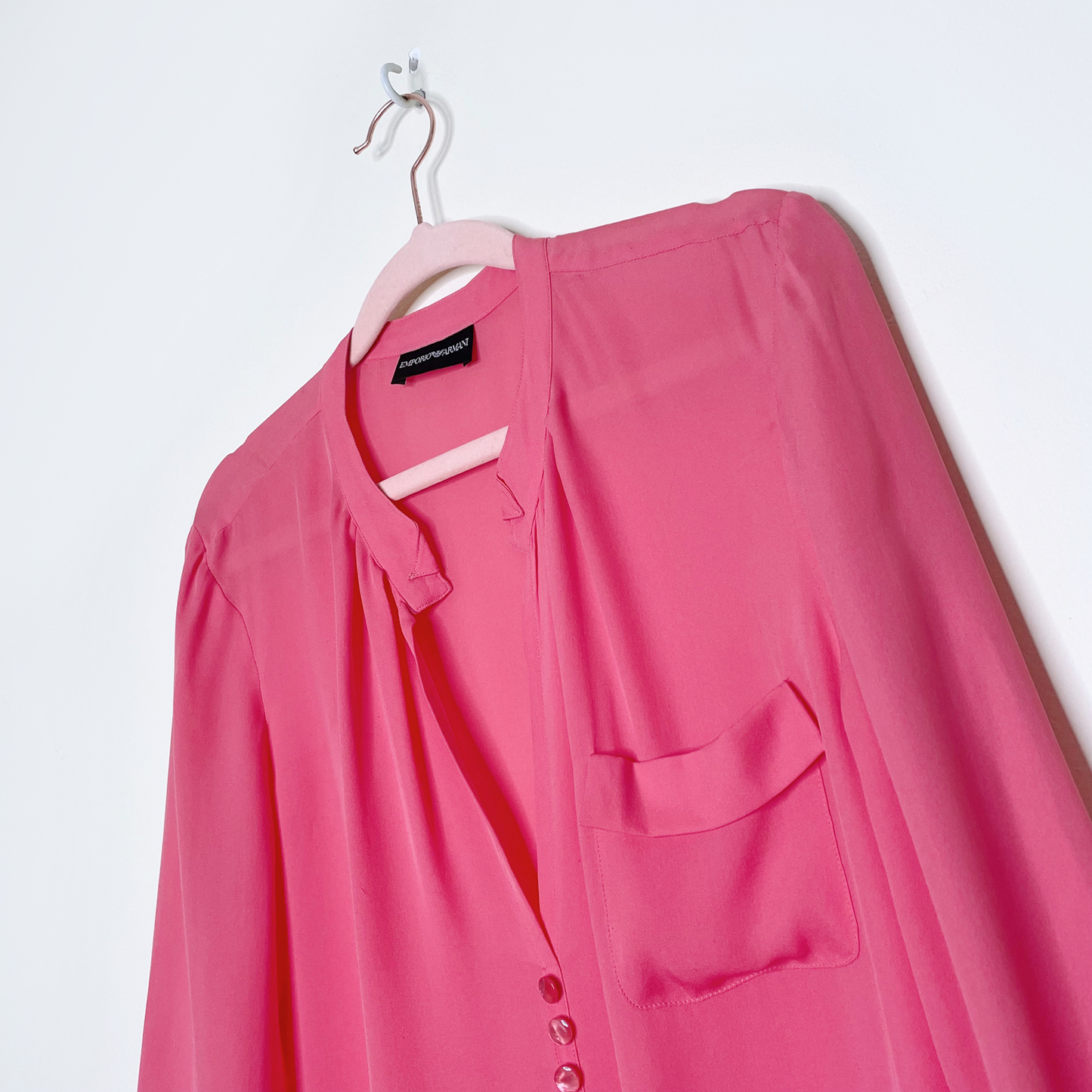 emporio armani pink silk blouse - size medium