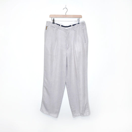 vintage 90's armani jeans stonewashed linen pants - size 36