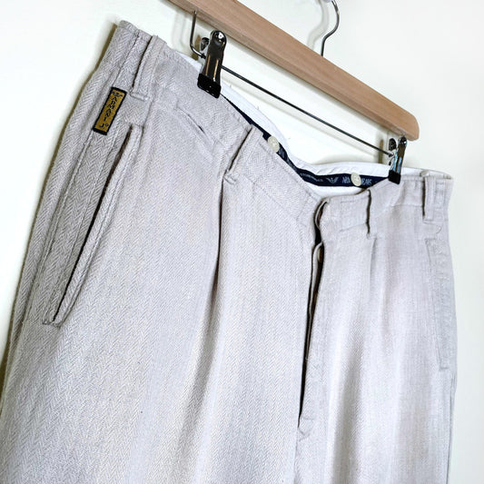 vintage 90's armani jeans stonewashed linen pants - size 36