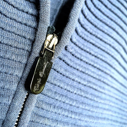 giorgio armani ribbed peplum full zip jacket - size 40