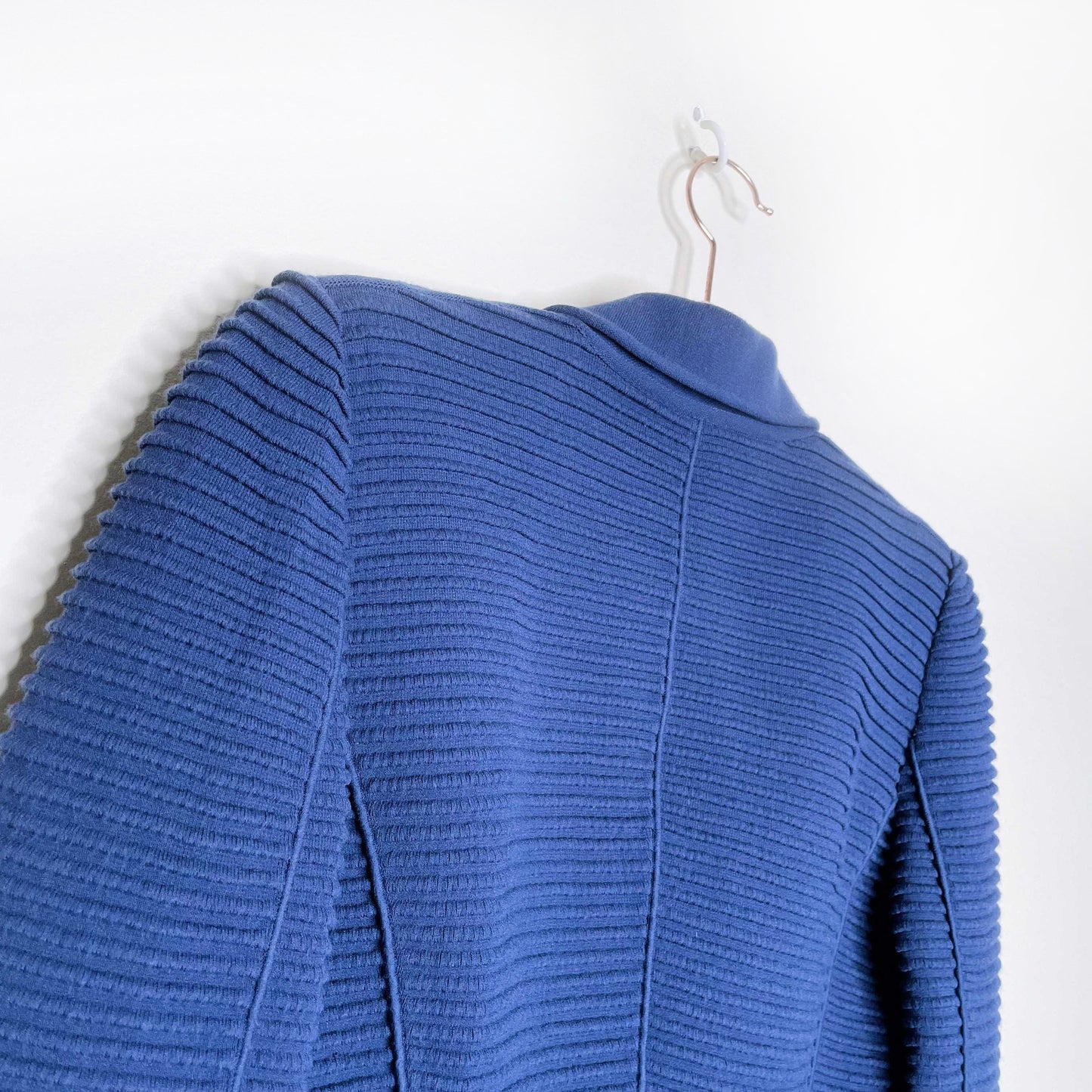 giorgio armani ribbed peplum full zip jacket - size 40