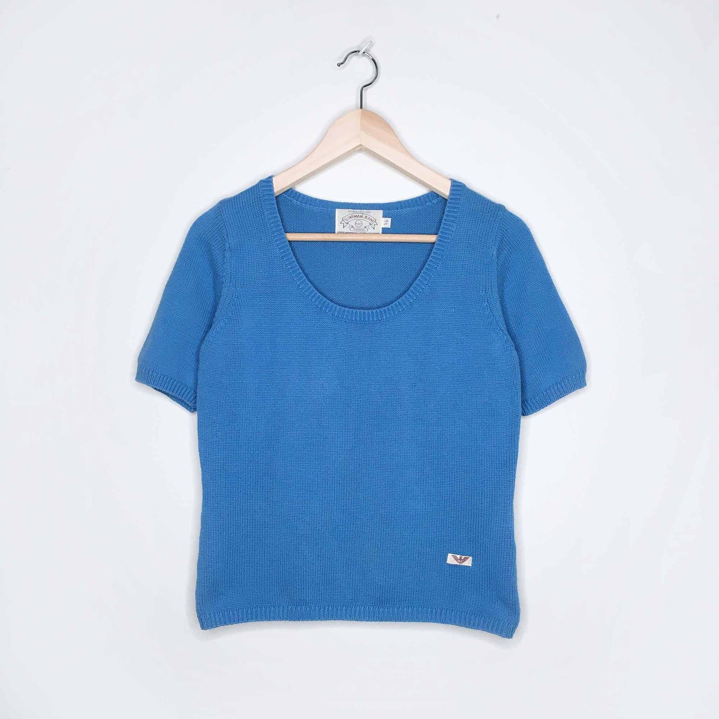 vintage 90's armani jeans short sleeve knit sweater - size small