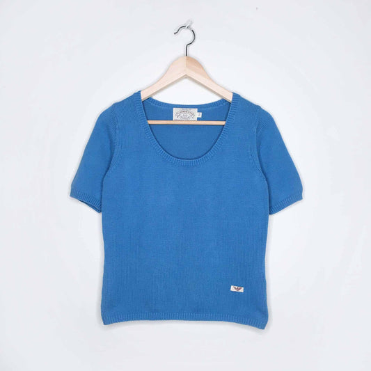 vintage 90's armani jeans short sleeve knit sweater - size small
