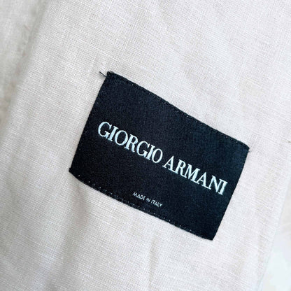 giorgio armani 100% linen snap button peach jacket - size 42