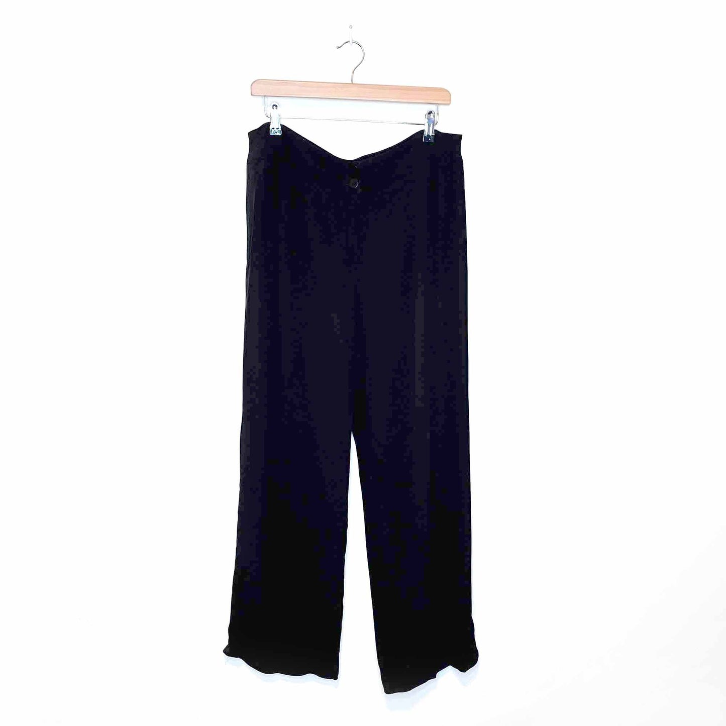 armani collezioni black high rise straight leg trouser - size 52