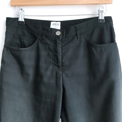 armani collezioni mid-rise straight cut pant - size 4