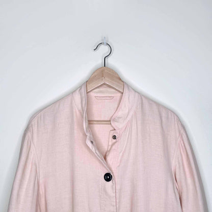 giorgio armani 100% linen snap button peach jacket - size 42