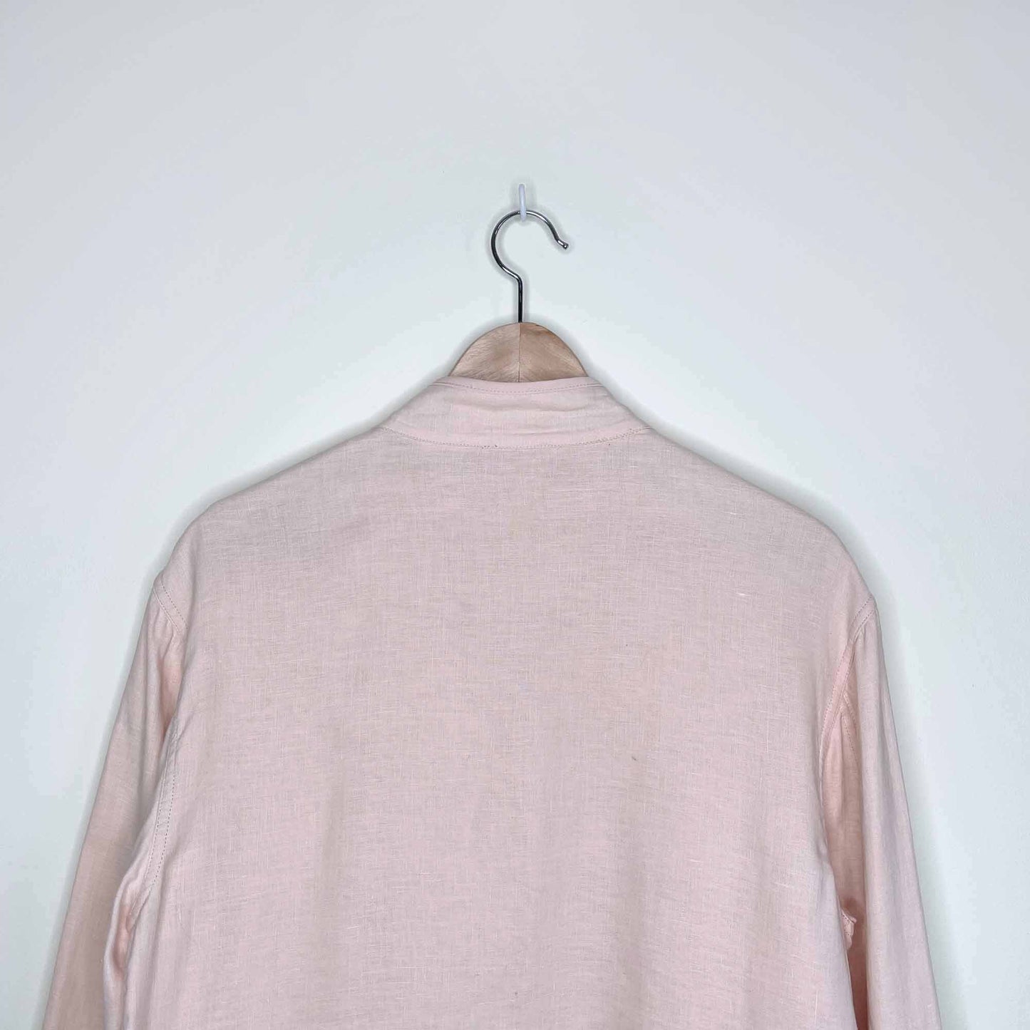 giorgio armani 100% linen snap button peach jacket - size 42