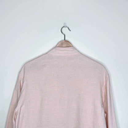 giorgio armani 100% linen snap button peach jacket - size 42