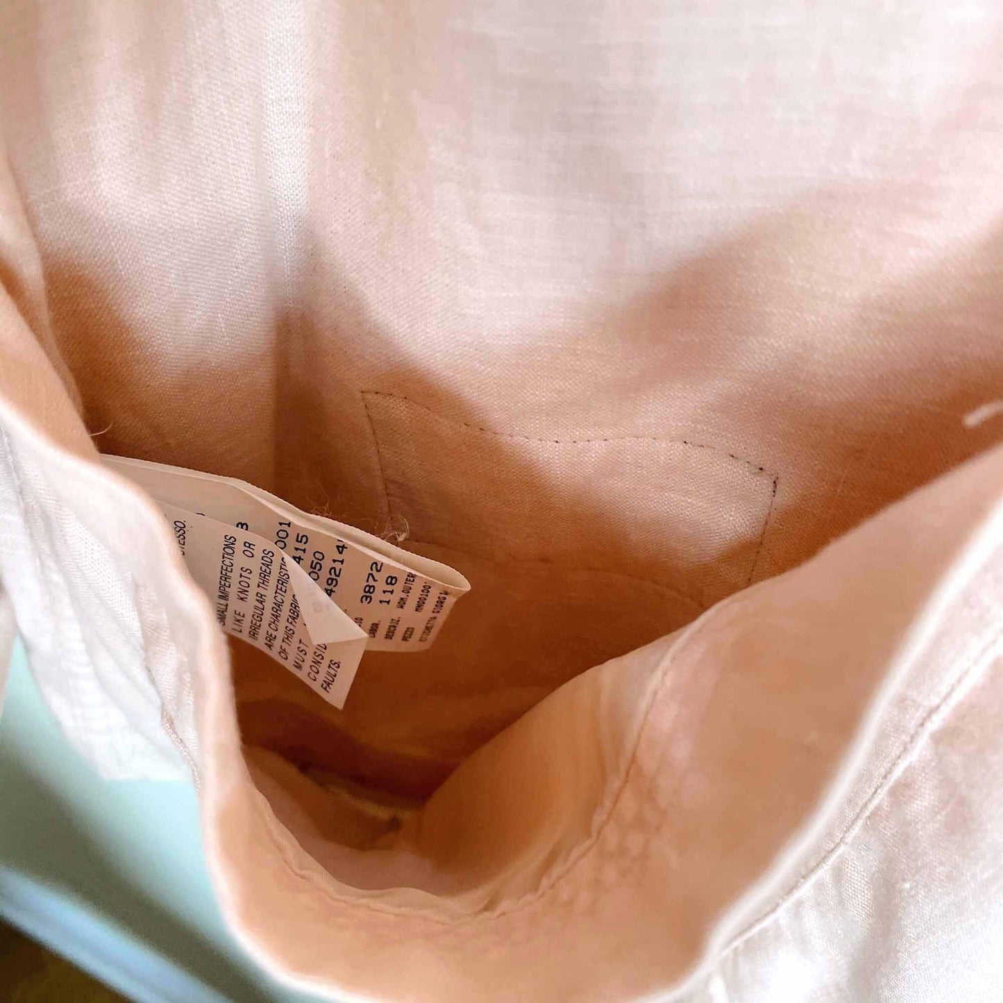 giorgio armani 100% linen snap button peach jacket - size 42