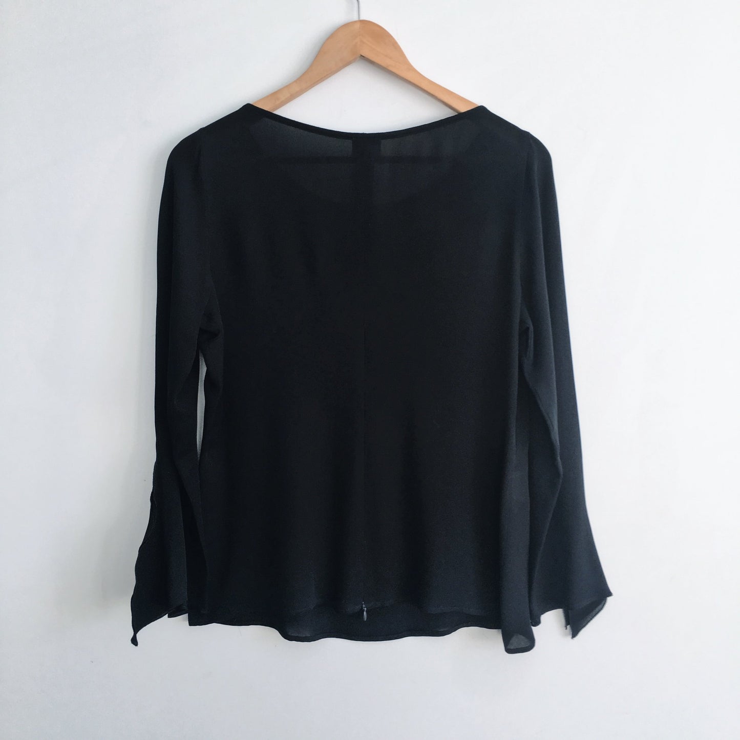 armani collezioni silk blouse with ruffle collar - size 8
