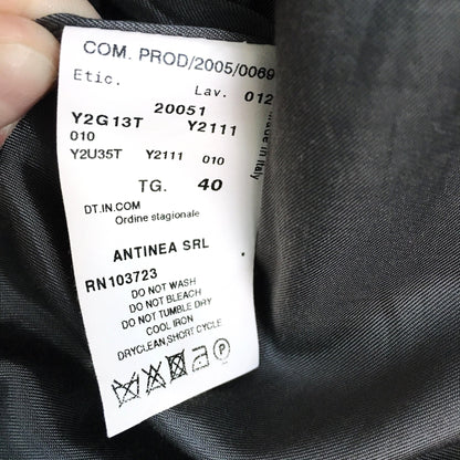 emporio armani grey wool-silk pin stripe single button blazer - size 40