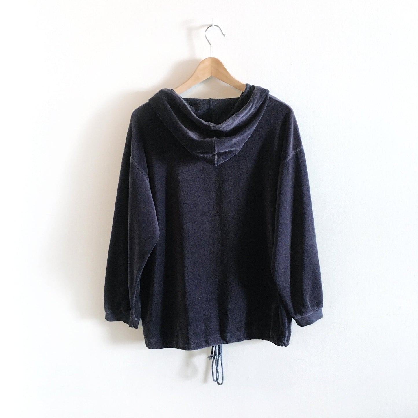 vintage armani velour 1/4 zip hoodie - size xs