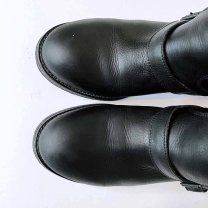 ash reverso black leather ankle moto boots - size 40