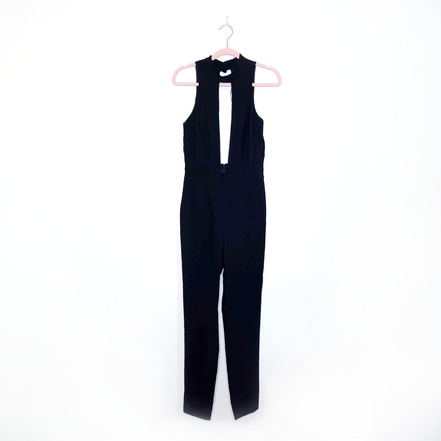 nwt asos high neck sculpt me plunge jumpsuit - size 6