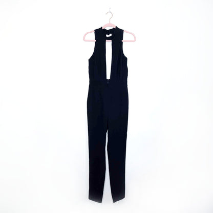 nwt asos high neck sculpt me plunge jumpsuit - size 6