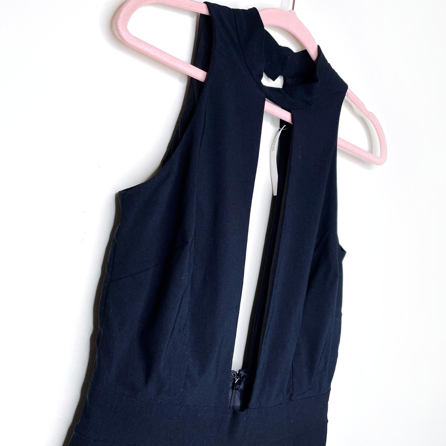 nwt asos high neck sculpt me plunge jumpsuit - size 6