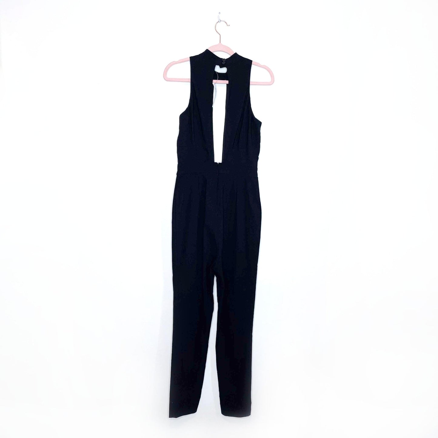 nwt asos high neck sculpt me plunge jumpsuit - size 6