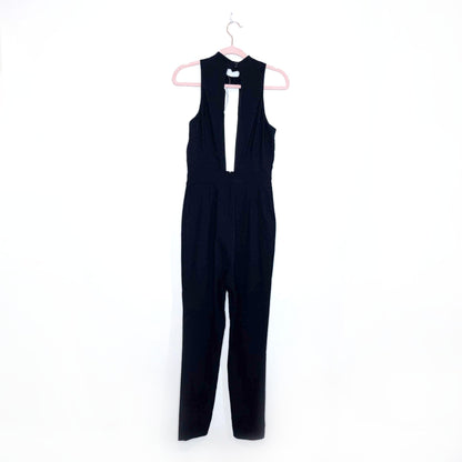 nwt asos high neck sculpt me plunge jumpsuit - size 6