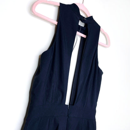 nwt asos high neck sculpt me plunge jumpsuit - size 6