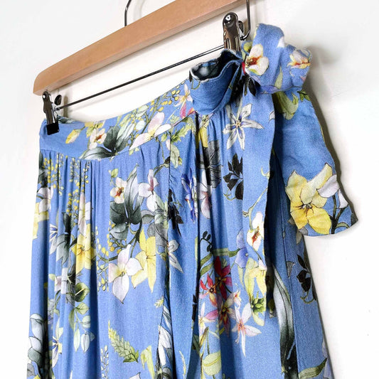stradivarius floral wrap midi skirt - size small